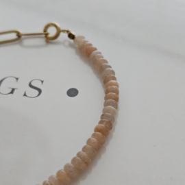 Abrikoos Maansteen | Duo Essence armband