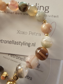 Agaat, Amazoniet & Maansteen BlessingMala  8mm