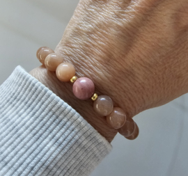 Maansteen & Rhodoniet BlessingMala 8mm