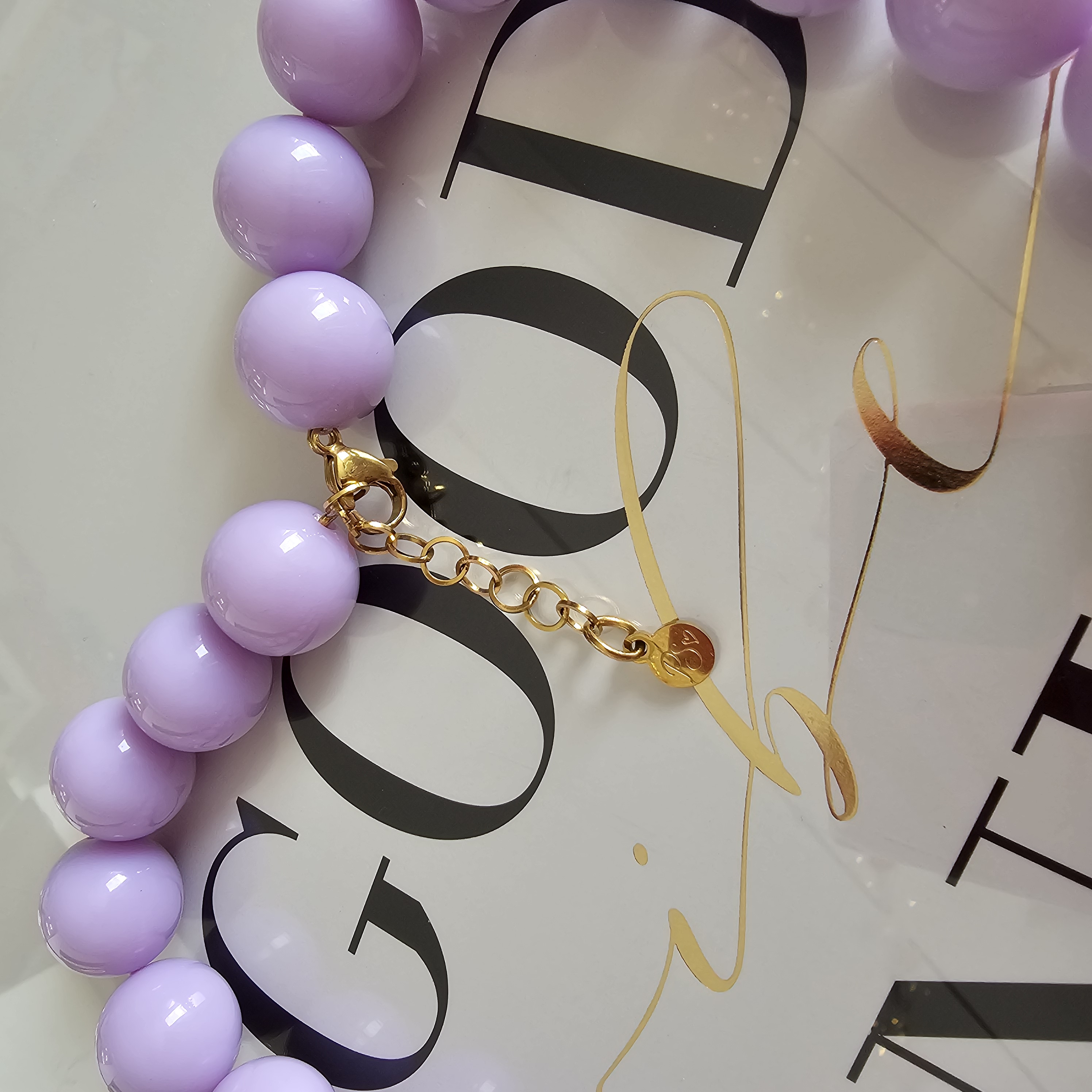 Kauwgombal ketting Lila