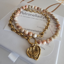 Complete set 50/50 beads ketting Netstone Jaspis