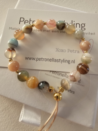 Agaat, Amazoniet & Maansteen BlessingMala  8mm