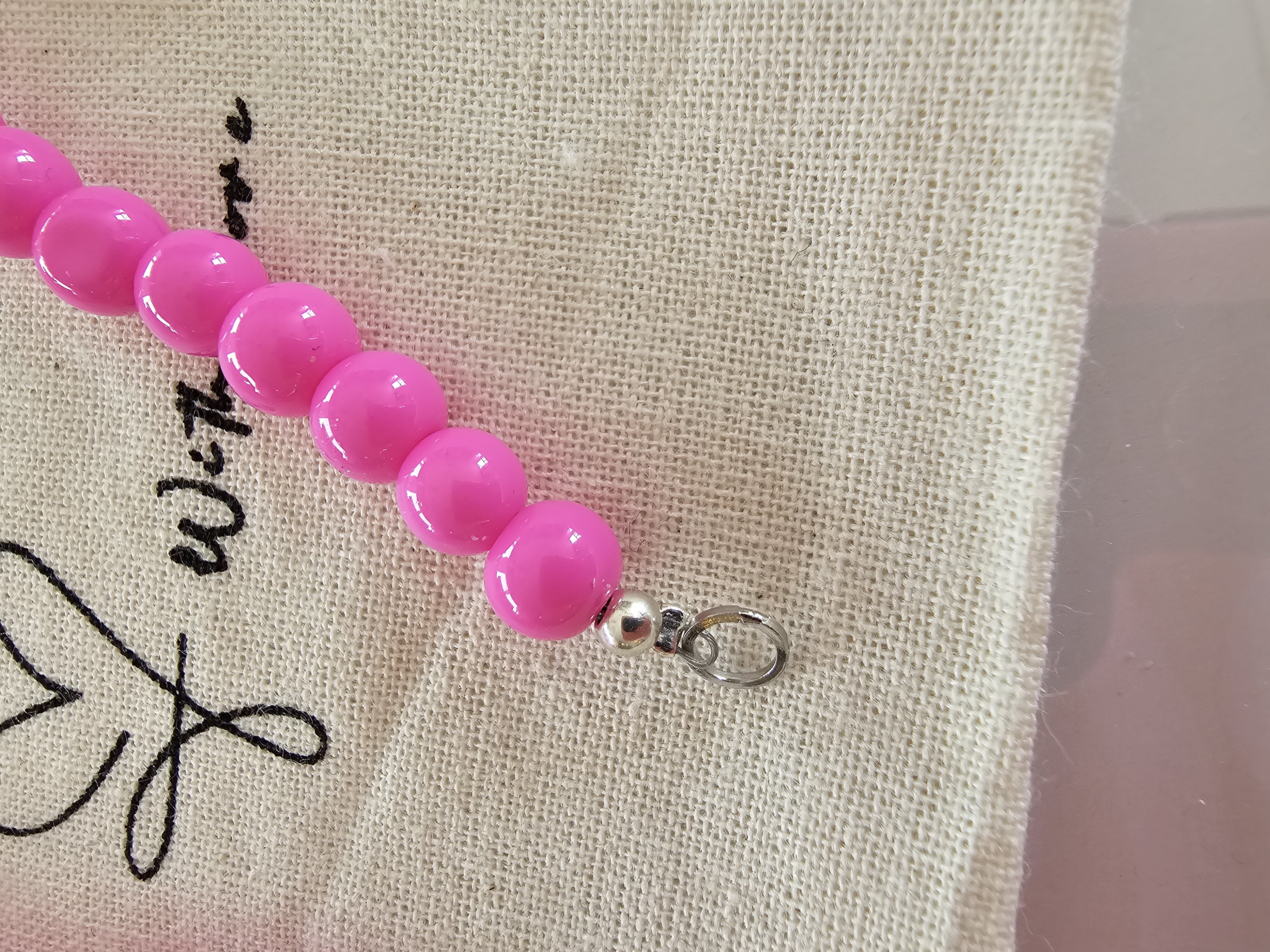 Hot Pink 50/50 beads Zilver