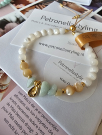 Trochus Schelp met Amazoniet