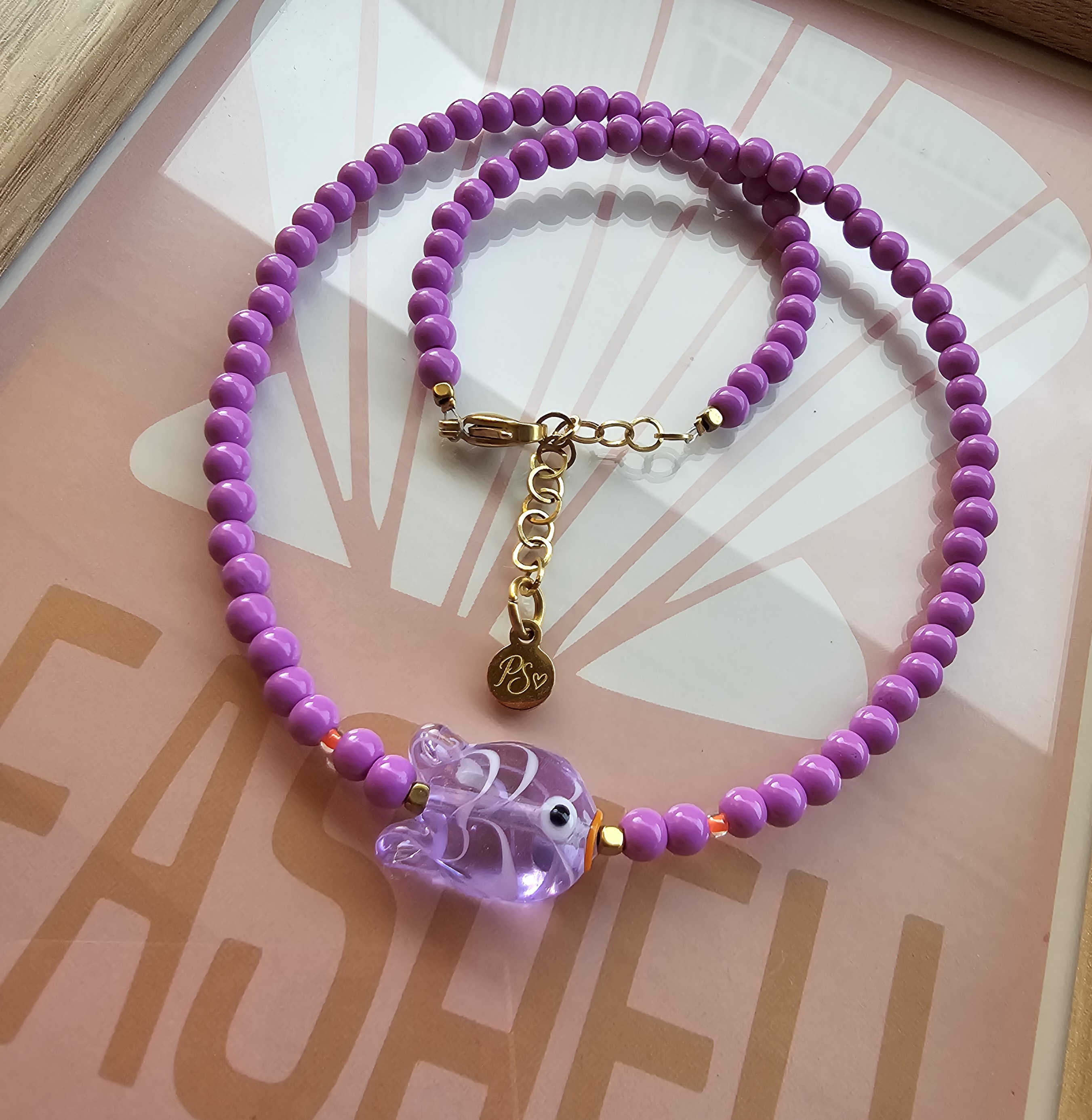 Glasgeblazen Visje Purple Sea
