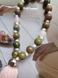 Mini PocketMala Unakiet en Rozenkwarts
