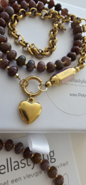 Complete set 50/50 beads ketting Indian Agaat met Messagebox