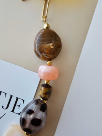 Chunky ketting Tijgeroog en Acrylkralen