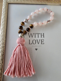 Mini PocketMala Tijgeroog en Rozenkwarts