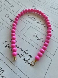 Hot Pink 50/50 beads Gold
