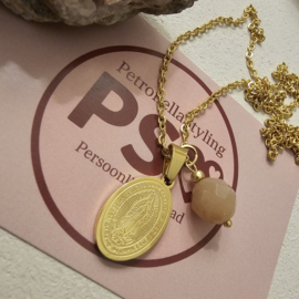Heilige Maria pendant met Maansteen