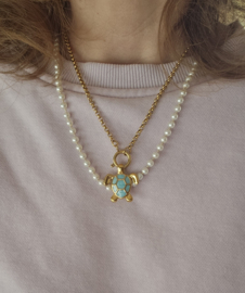 Schildpad | Boeislot ketting stainless steel