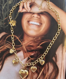 Stainless steel bubble hart ketting