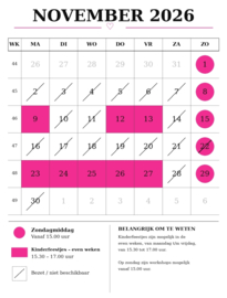 Kalender November Atelier PS♡ Lelystad