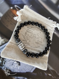 Onyx en Larvikiet armband