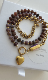 Complete set 50/50 beads ketting Indian Agaat met Messagebox