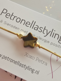 Satijnkoord Armbandje Tijgeroog ☆