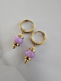 Oorbellen Lila Jade