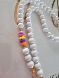 Festival Smiley ketting wit