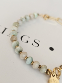 Groene Maansteen Hematiet | Duo Essence armband