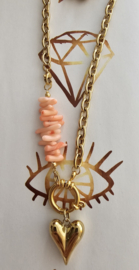 Connectie bedel bamboo koraal peach
