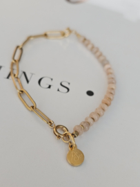 Abrikoos Maansteen | Duo Essence armband