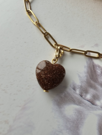 Groot hart hanger glitter