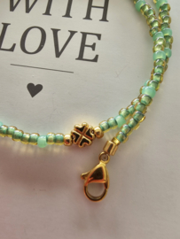 Rocailles ketting groen 3mm