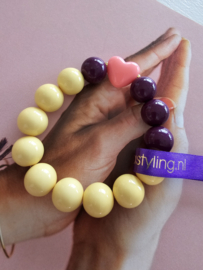 Kauwgombal xl armband (Geel)