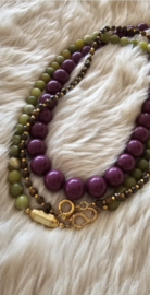 Kauwgomballen ketting M Aubergine