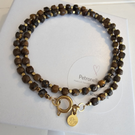 Tijgeroog cubes ketting