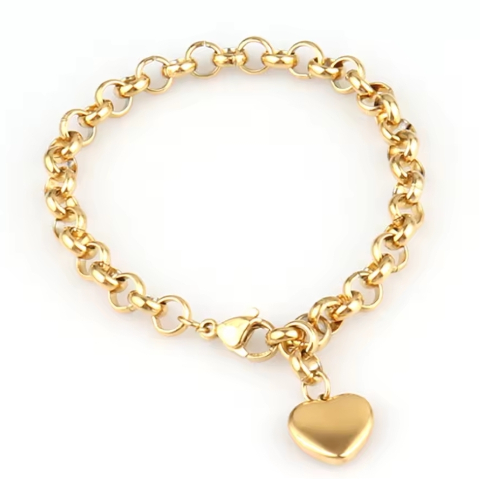 Bedelarmband gouden hart (basisarmband)