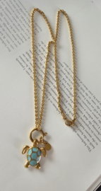 Schildpad Boeislot ketting lang stainless steel
