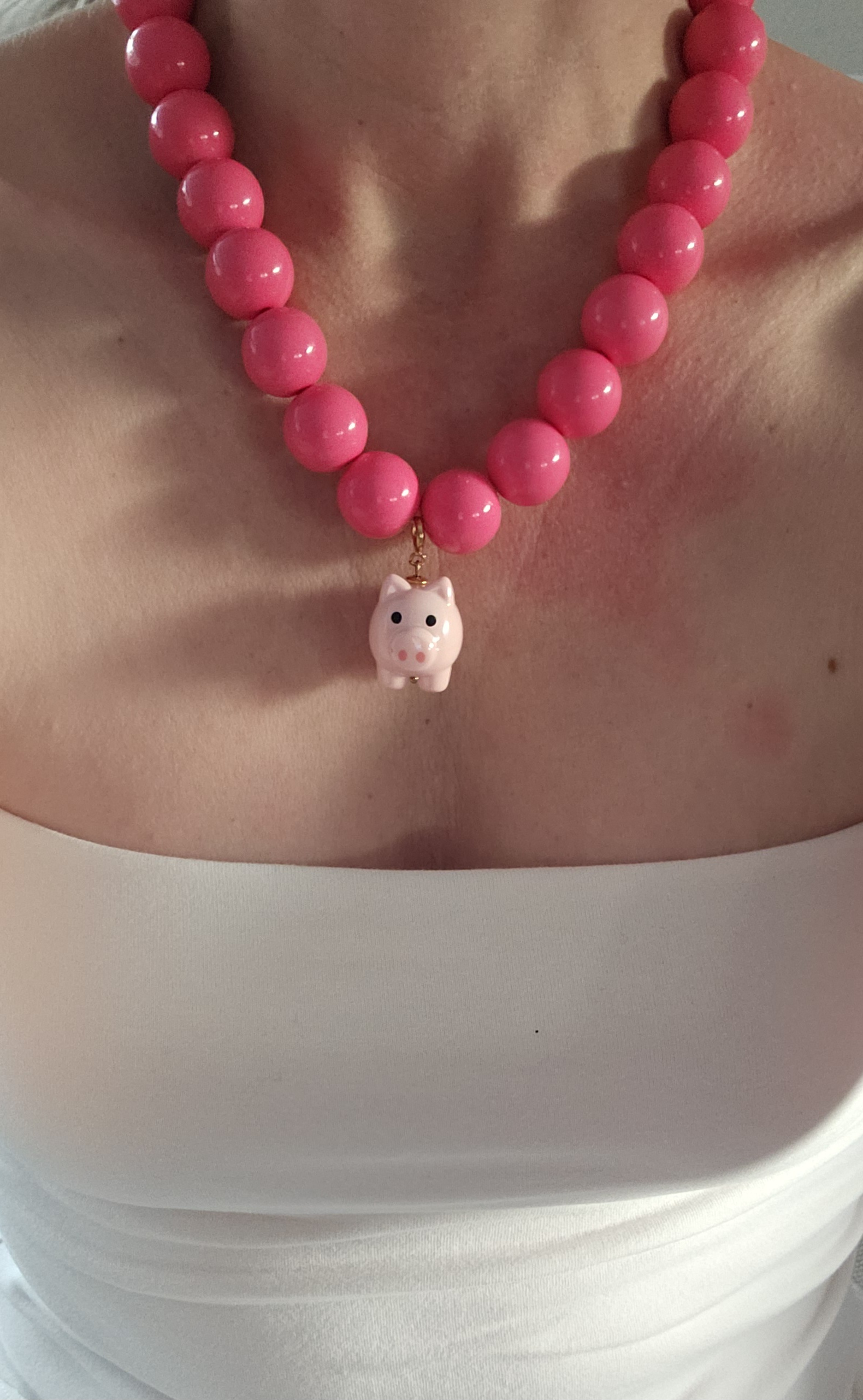 Kauwgomballen ketting XL pink