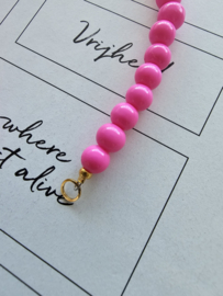 Hot Pink 50/50 beads Gold