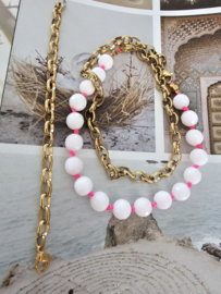 Connectie ketting complete set Witte Jade