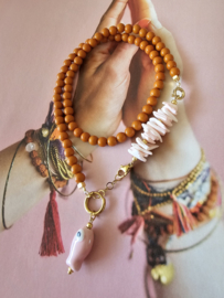 Candy beads ketting roestbruin pink