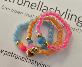Setje van drie elastische ringetjes