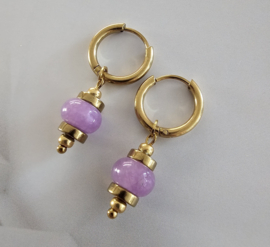 Oorbellen Lila Jade