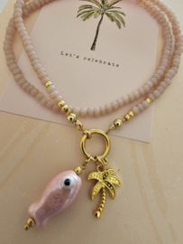 Roze Miyuki boeislot ketting