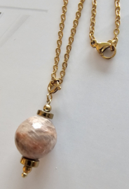 Zonnesteen ketting stainless steel