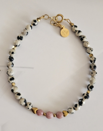 Dalmatiër Jaspis met Rhodoniet armbandje