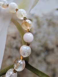 Golden Healer & Rozenkwarts happy BlessingMala 6mm