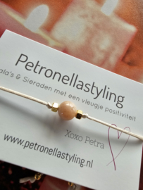 Armbandje abrikoos Maansteen