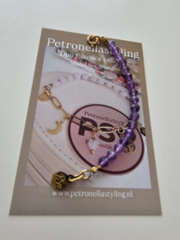 Amethist edelsteen modulair deel | Duo Essence collectie