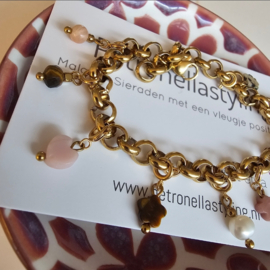 Workshop Bedelarmband stainless steel gold