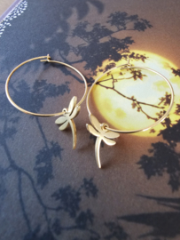 DragonFly oorbellen Amethist en stainless steel
