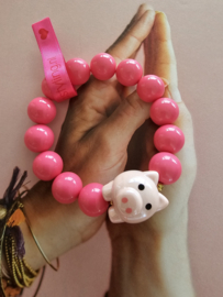 Kauwgombal XL armband Lucky Pig