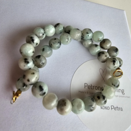 Kiwi Jaspis 50/50 beads connectie stuk