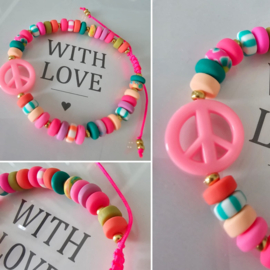 Polymeer armbandje Peace